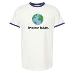 Love Our Lakes Globe Minnesota Ringer T-Shirt