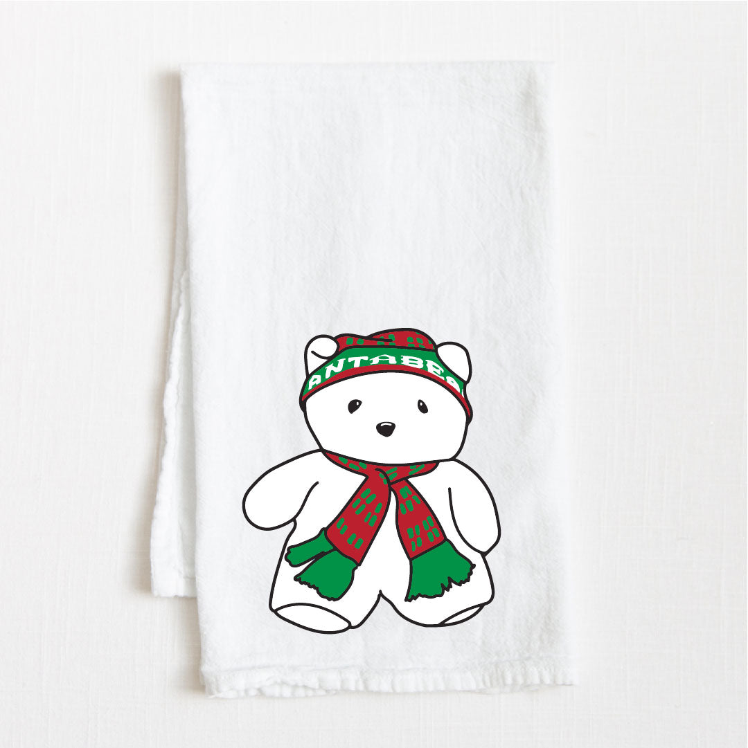 Bear Holding Flowers Tea Towel, Made in Jackson Hole