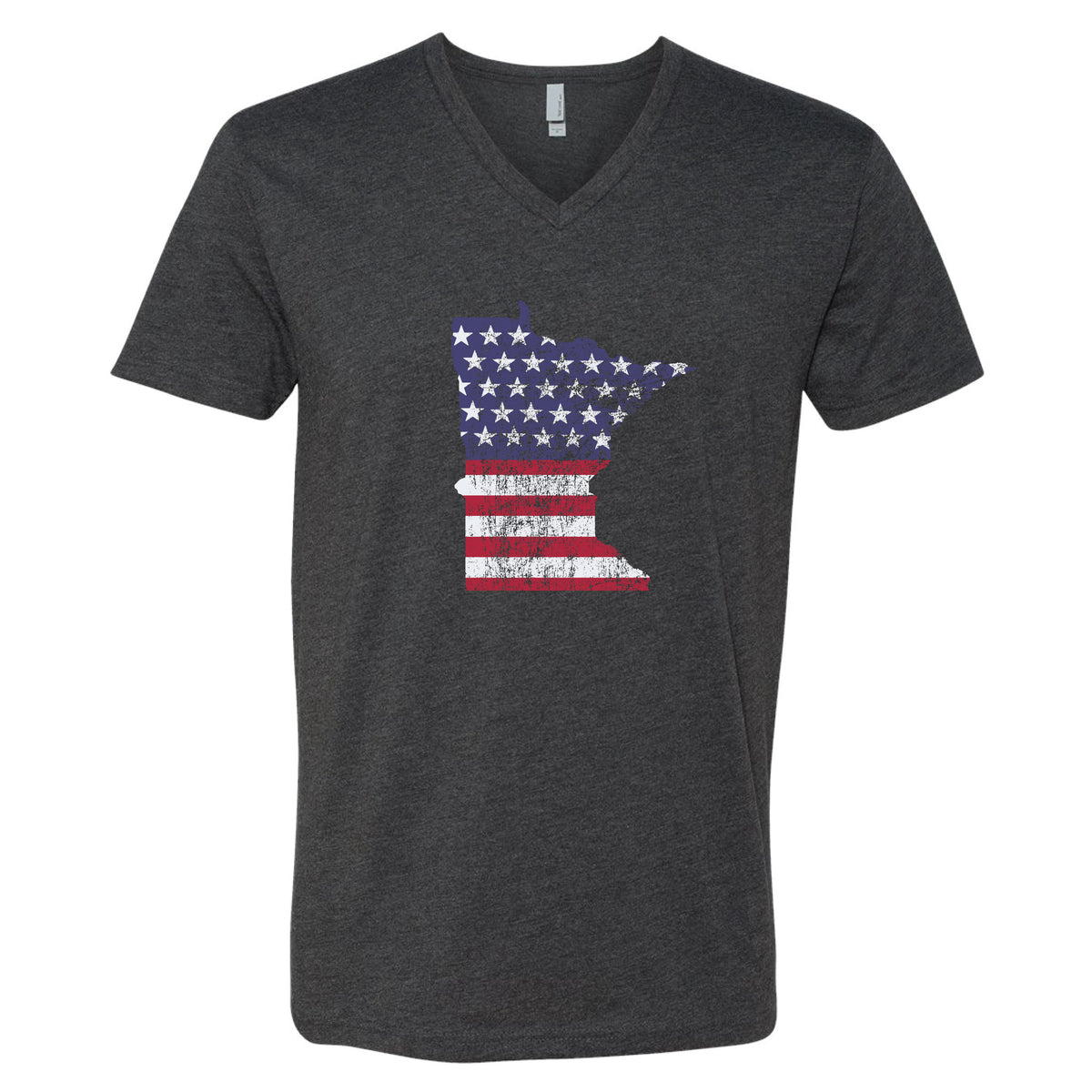 Minnesota Usa Flag V Neck T Shirt Minnesota Awesome 3169