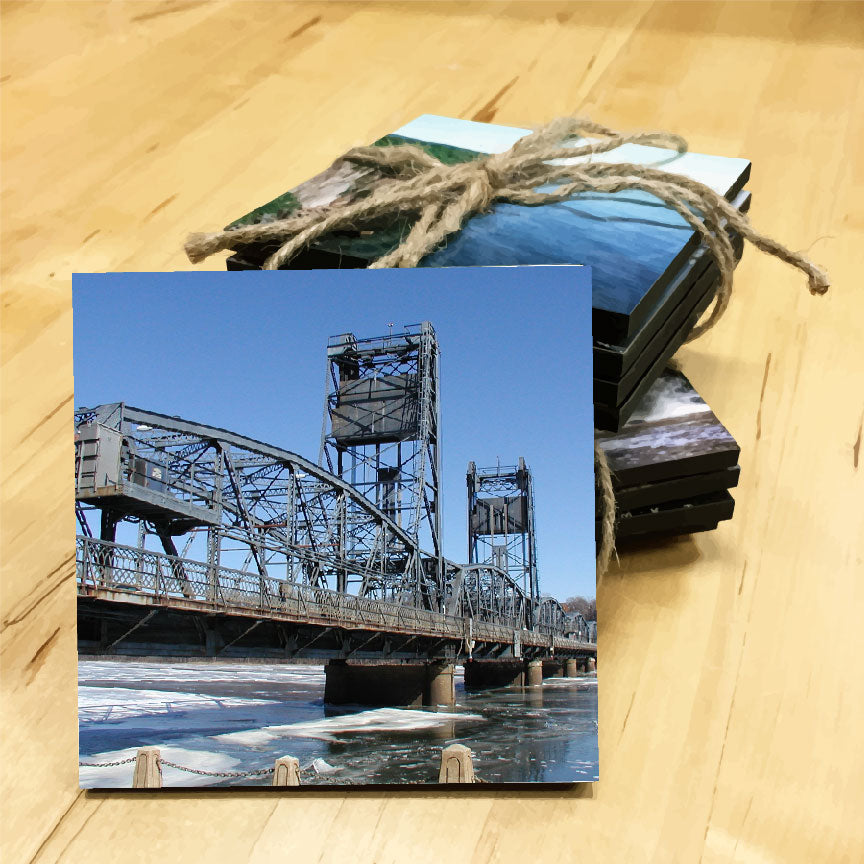 Stillwater Lift Bridge Wooden Coaster – Minnesota Awesome