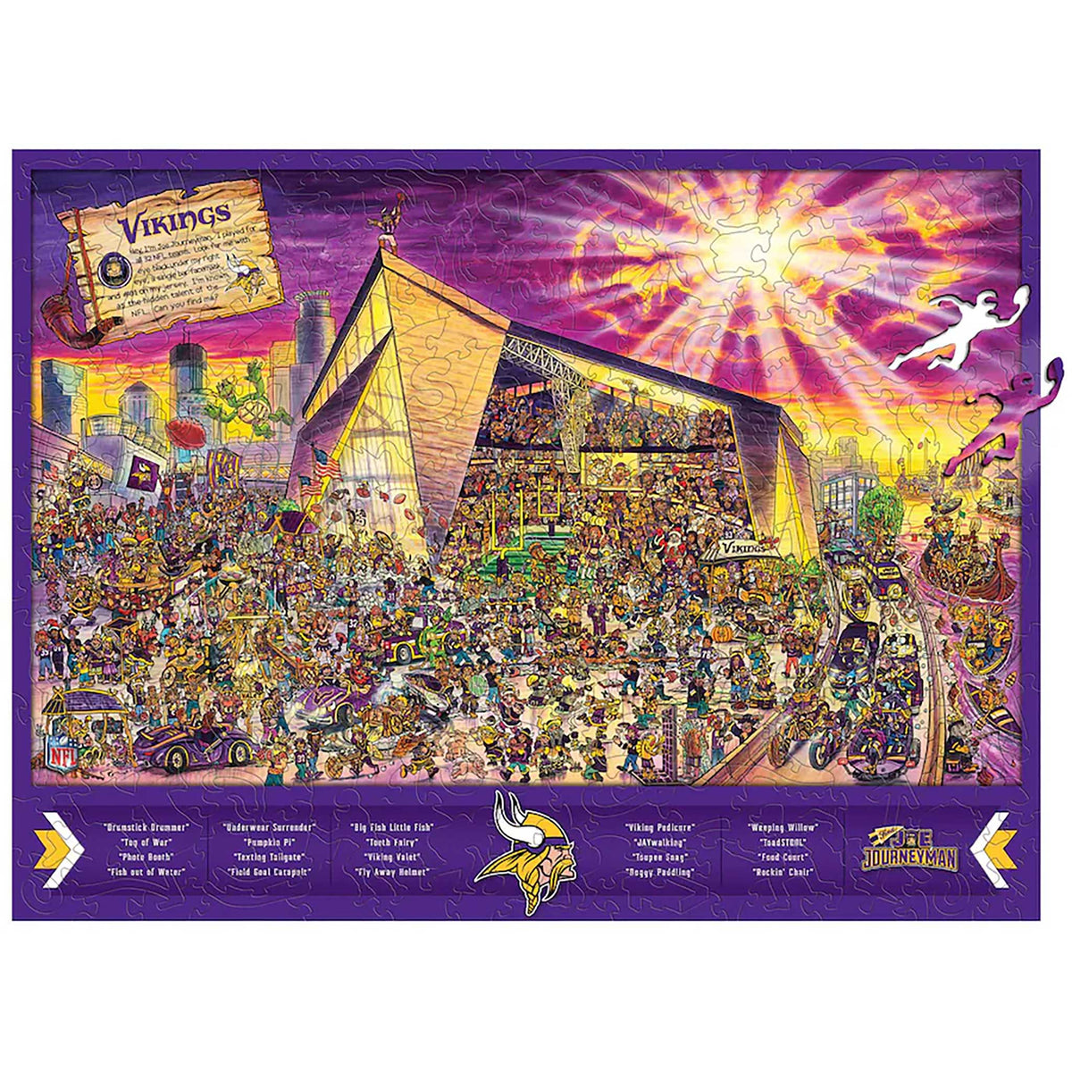 Minnesota Vikings US Bank Stadium Wooden Puzzle (333 Pieces)