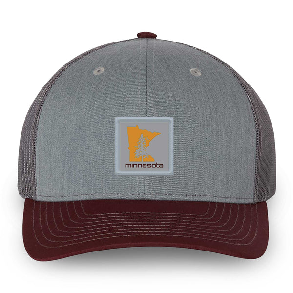 Minnesota Workwear Patch Snapback Hat - Heather Grey/Maroon