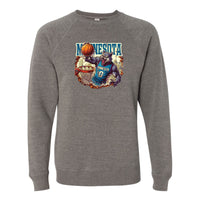 90s Style Basketball Wolf Minnesota Crewneck Sweatshirt