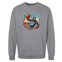 90s Style Basketball Wolf Minnesota Crewneck Sweatshirt