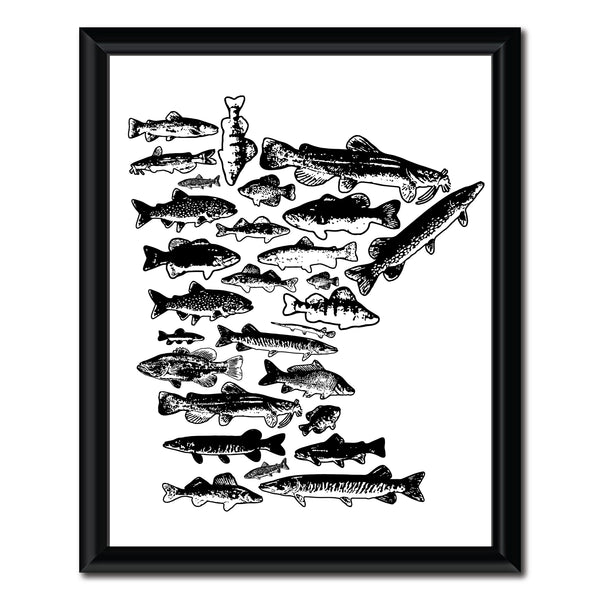 Fish Stamp Wall Art Print