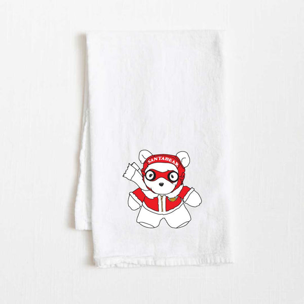 Aviator Santa Bear Flour Sack Towel