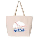 Saint Paul Baseball Skyline Minnesota Canvas Tote Bag