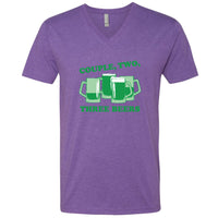 Couple, Two, Three Green Beers Minnesota V-Neck T-Shirt