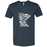 Minnesota Fish Stamp V-Neck T-Shirt