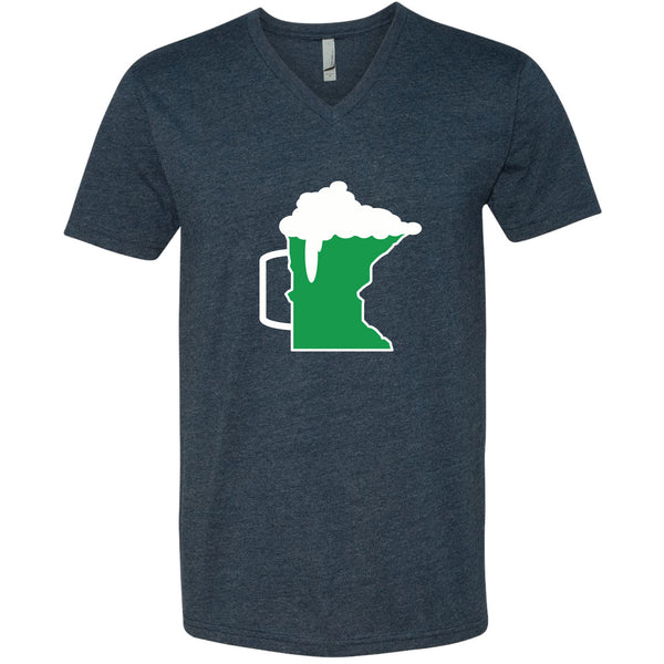 Green Beer Mug Minnesota V-Neck T-Shirt