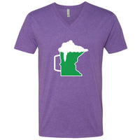 Green Beer Mug Minnesota V-Neck T-Shirt