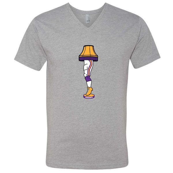 Minnesota Pro Football Holiday Leg Lamp V-Neck T-Shirt