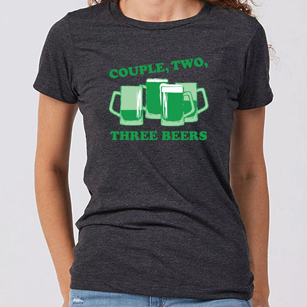 Couple, Two, Three Green Beers Minnesota Women's Slim Fit T-Shirt