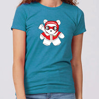 Aviator Santa Bear Minnesota Women's Slim Fit T-Shirt