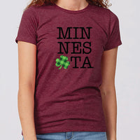 Buffalo Plaid Clover Minnesota Women's Slim Fit T-Shirt
