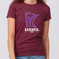 Earned. Minnesota Women's Slim Fit Hockey T-Shirt