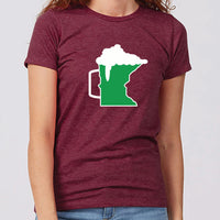 Green Beer Mug Minnesota Women's Slim Fit T-Shirt
