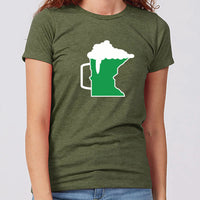 Green Beer Mug Minnesota Women's Slim Fit T-Shirt