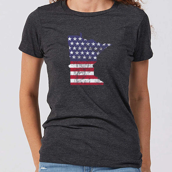 Minnesota USA Flag Women's Slim Fit T-Shirt