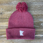 Maroon & Grey Minnesota Knit Winter Hat