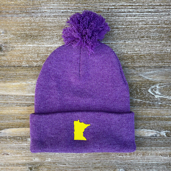 Purple & Gold Minnesota Knit Winter Hat