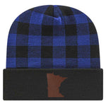 Blue Buffalo Plaid Minnesota Knit Hat