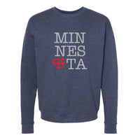 Buffalo Plaid Heart Minnesota Crewneck Sweatshirt