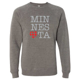 Buffalo Plaid Heart Minnesota Crewneck Sweatshirt
