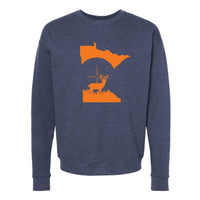 Deer Crosshairs Blaze Orange Minnesota Crewneck Sweatshirt