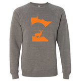 Deer Crosshairs Blaze Orange Minnesota Crewneck Sweatshirt
