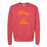 Deer Crosshairs Blaze Orange Minnesota Crewneck Sweatshirt