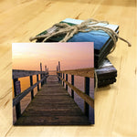 Dock Sunset Wooden Coaster