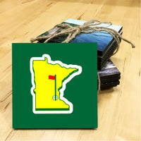 Minnesota Golf Wooden Coaster
