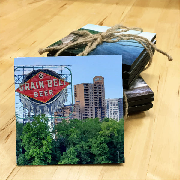 Iconic Beer Sign Wooden Coaster