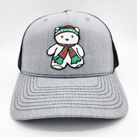 Santa Bear Snapback Hat - Heather Grey/Black