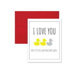 Grey Duck not Goose Valentine's Day Card