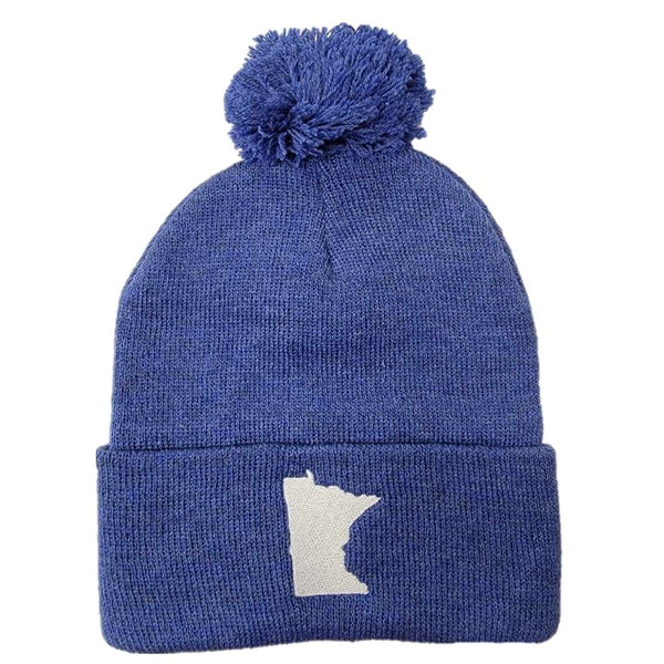Heather Blue Embroidered Minnesota Knit Winter Hat