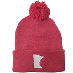 Heather Red Embroidered Minnesota Knit Winter Hat