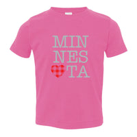Buffalo Plaid Heart Minnesota Kids T-Shirt
