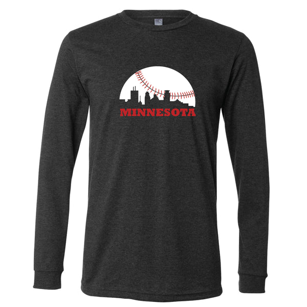 Minnesota Baseball Skyline Long Sleeve T-Shirt