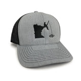 Minnesota Fishing Snapback Hat - Grey/Black