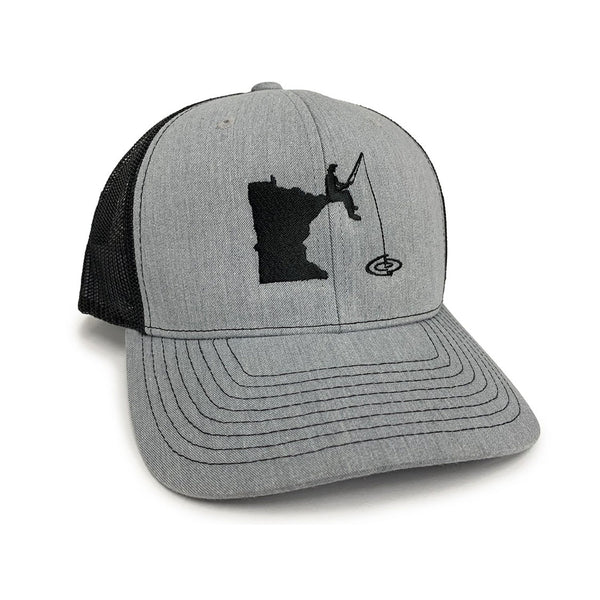 Minnesota Fishing Snapback Hat - Grey/Black – Minnesota Awesome