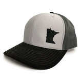Minnesota Snapback Hat - Grey/Black - Solid Back