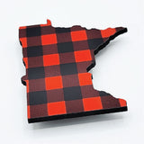 Red/Black Buffalo Plaid Minnesota Magnet