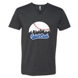 Saint Paul Baseball Skyline Minnesota V-Neck T-Shirt