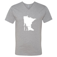 Ice Fishing Minnesota V-Neck T-Shirt