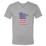 Minnesota USA Flag V-Neck T-Shirt