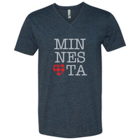 Buffalo Plaid Heart Minnesota V-Neck T-Shirt