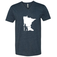 Ice Fishing Minnesota V-Neck T-Shirt
