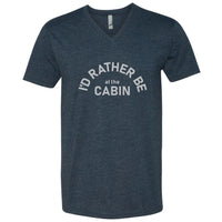 I'd Rather Be at the Cabin Minnesota V-Neck T-Shirt